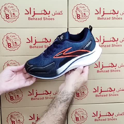 کتونی brooks مردانه سایز 41 تا 44 رنگ سرمه ای زیره پیو لژ چهار و نیم سانتی کفی طبی کف دوخت رویه بافت  پُختی خارجی سبک