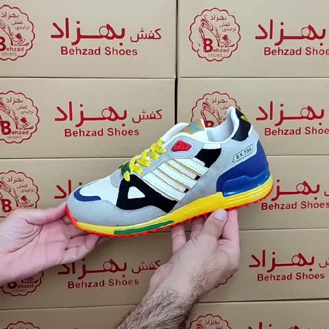 کتونی آدیداس zx750 سه خط پسرانه رنگی سایز 37 تا 40 کفی طبی کف دوخت زیره پیو لژ سه سانتی رویه فابیلاک و راشل خارجی