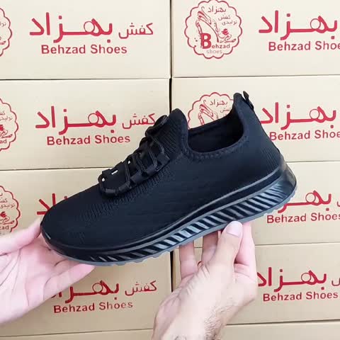کتونی جورابی بافتی تابستانی تنفس دار مردانه سایز 40 تا 45 رنگ مشکی کفی طبی زیره پیو تزریق لژ چهار سانتی رویه بافتی