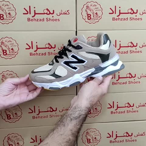 کتونی نیو بالانس مردانه رنگ کرم سایز 41 تا 44 زیره پیو لژ چهار و نیم سانتی کف دوخت رویه راشل خارجی و فابیلاک