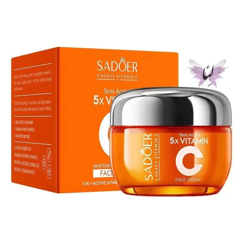 کرم آبرسان روشن کننده ویتامین سی 5x صورت سادور مدل 5x Vitamin C