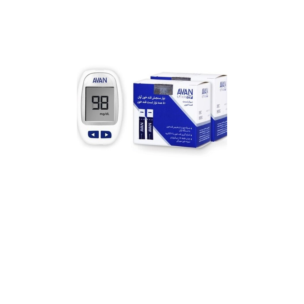 دستگاه تست قندخون آوان مدل AGM01 همراه 50 عدد نوار ا(Avan AGM01 Blood Glucose Meter + 50 Test Strips Pack)