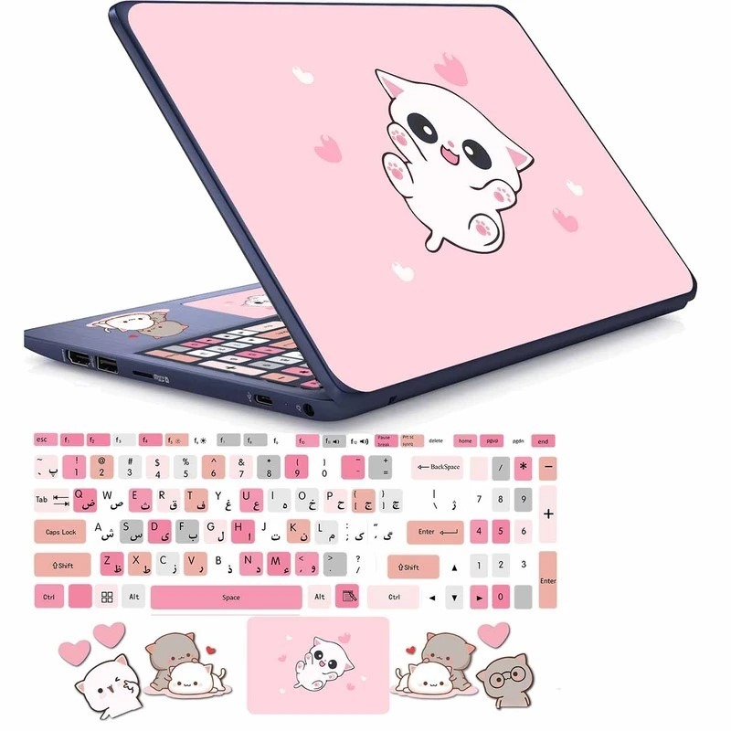 استیکر لپ تاپ طرح cute cat 