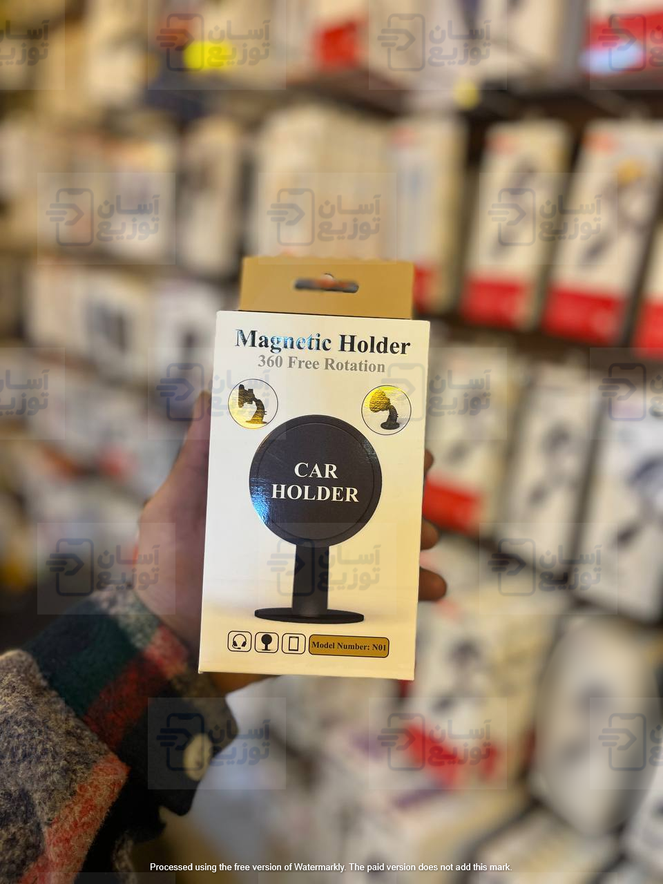 نگهدارنده موبایل مگنتی مدل Magnetic holder 360 N01 پایه ثابت سری گرد