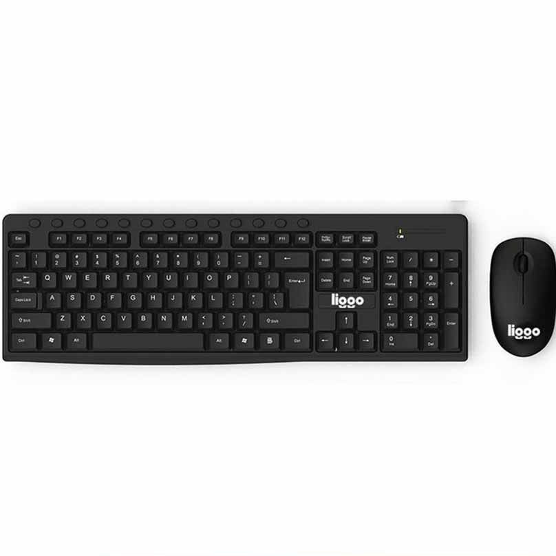 کیبورد و ماوس بدون سیم لیگو مدل Keyboard Mouse Wireless Liggo KW806