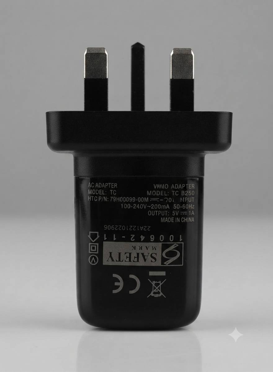 شارژر دیواری اچتیسی (HTC) مدل TC B250 (سهپایه - استوک)