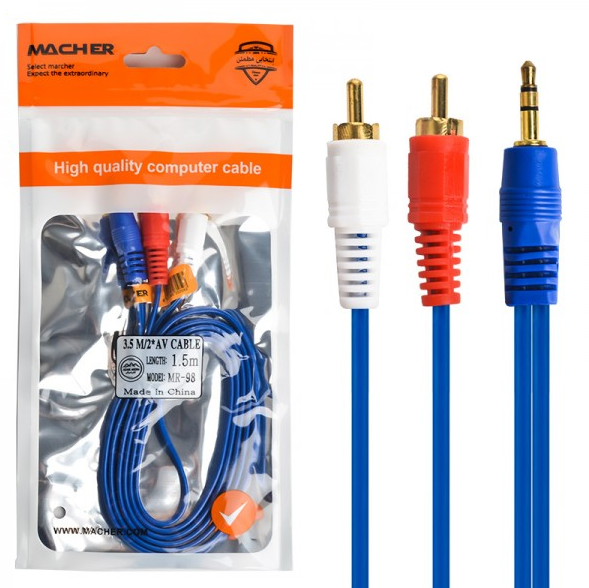 کابل 1 به 2 صدا مچر (MACHER) طول 1.5 متر مدل MR-98