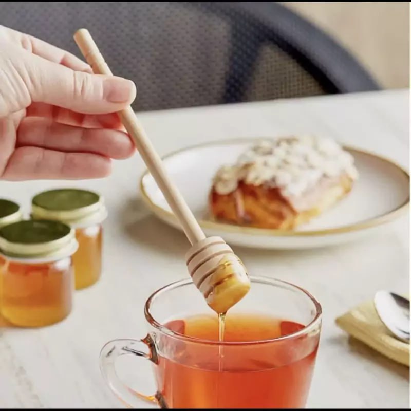 قاشق عسل ساده چوبی