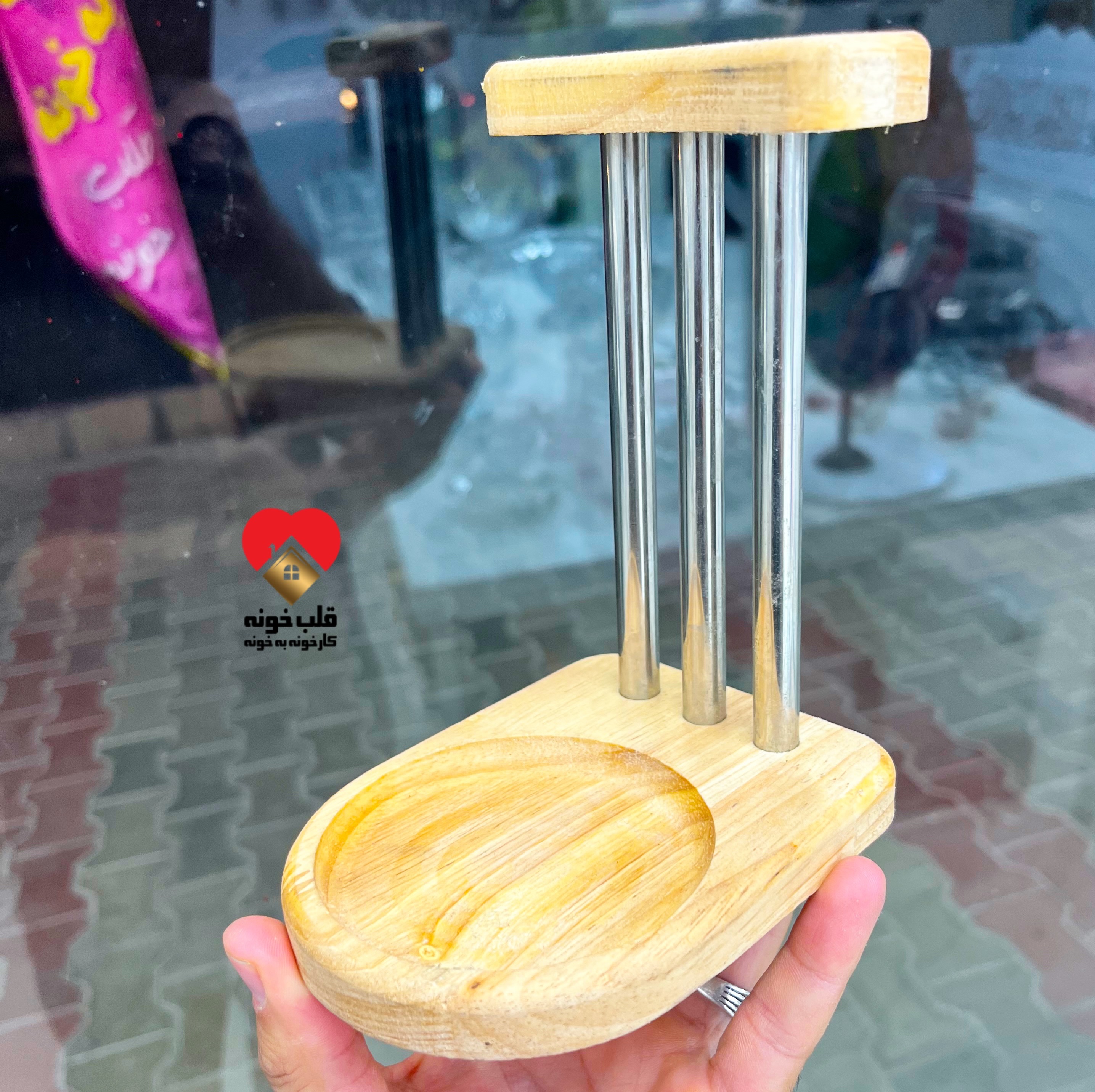 کنار گازی استیل چوبی