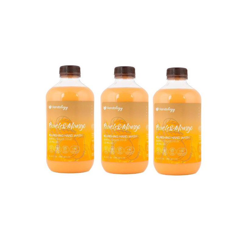 مایع دستشویی کرمی هندولوژی مدل PEACH MANGO حجم 2 لیتر مجموعه 3 عددی