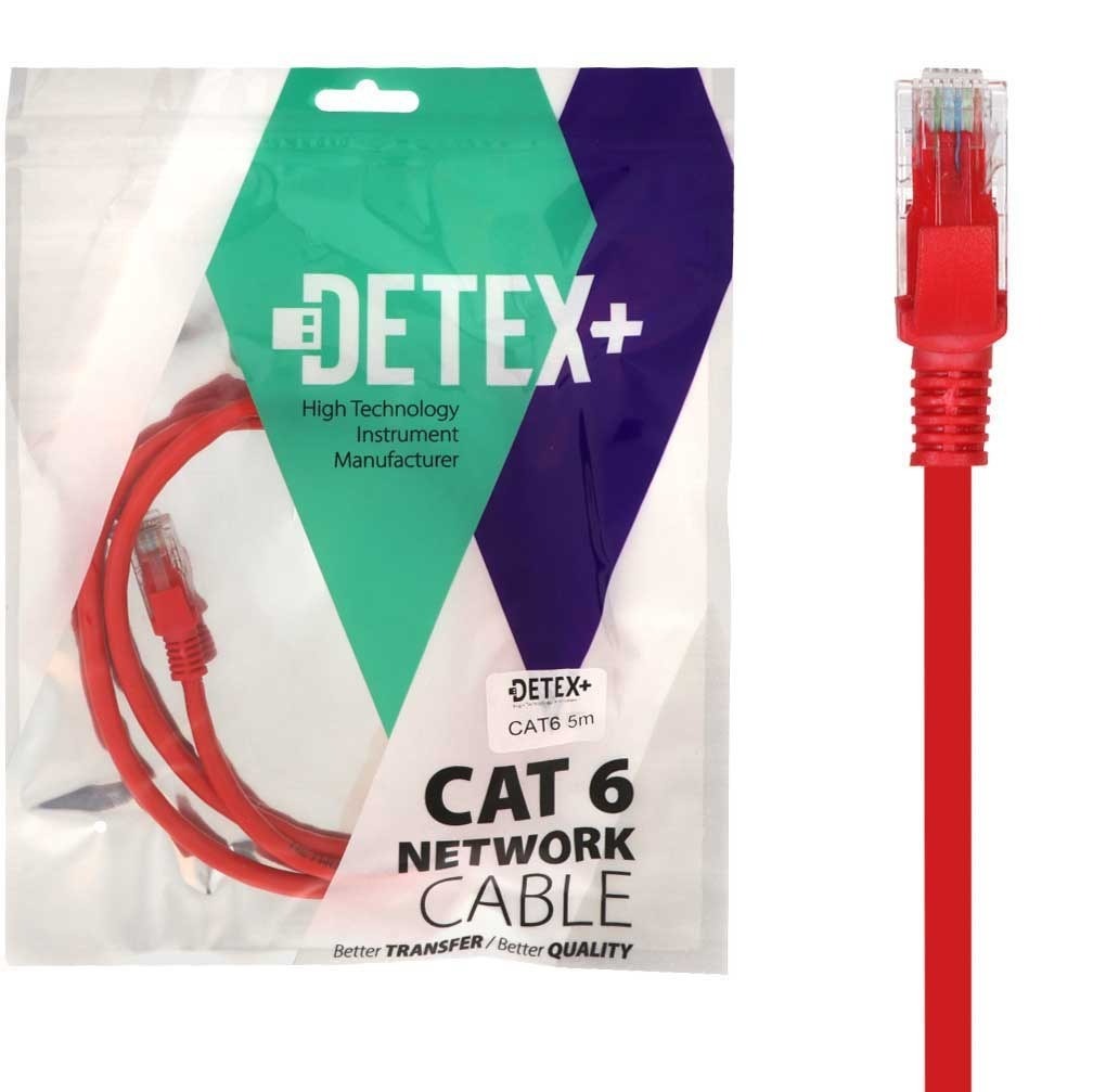 کابل شبکه 5 متری DETEX+ Cat6
