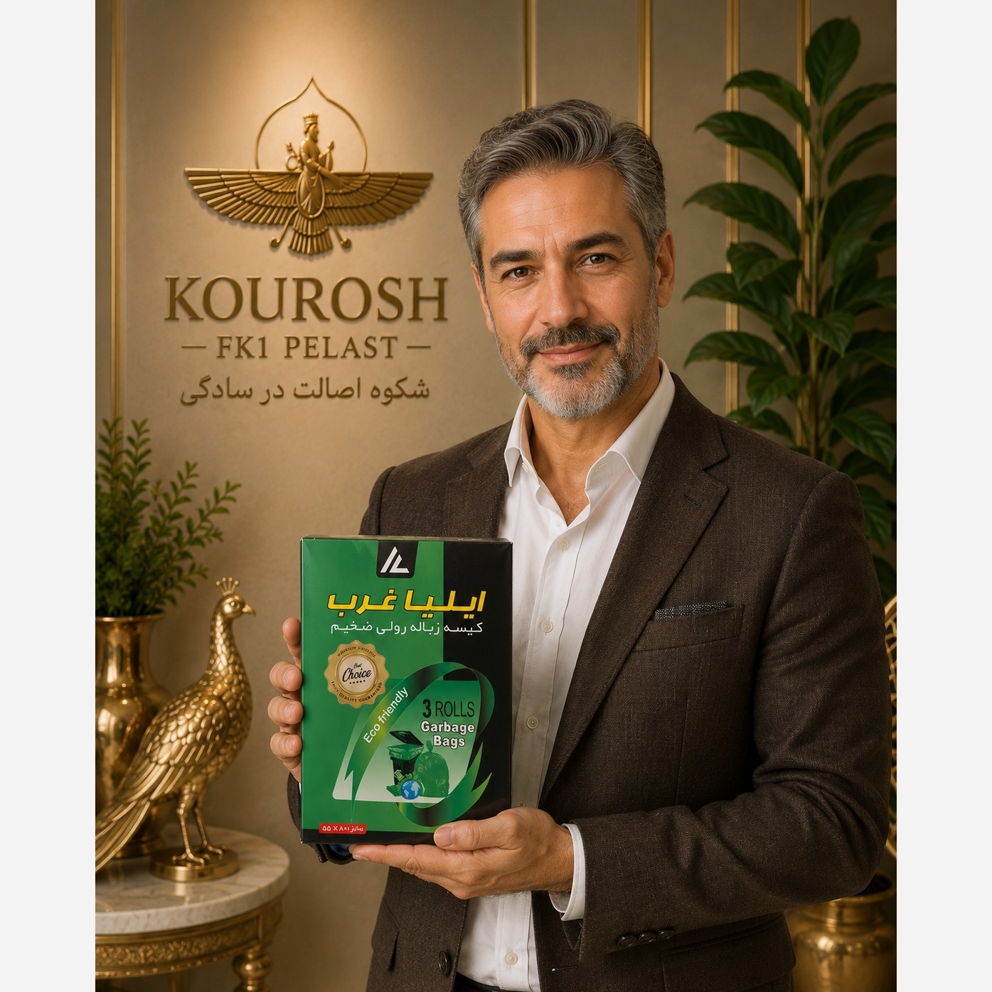 کیسه زباله 3 رول 80 در 55 سایز متوسط ایلیا غرب درجه دو