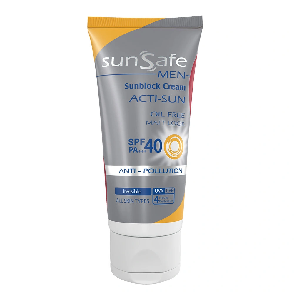 کرم ضد آفتاب فاقد چربی SPF40 آقایان سان سیف مناسب برای انواع پوست 50 گرم
