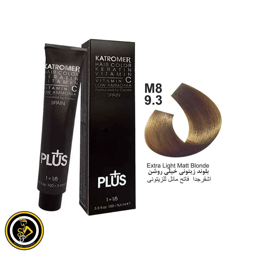 رنگ مو کاترومر رنگ بلوند زیتونی خیلی روشن شماره M8-9.3 حجم 100 میلیلیتر