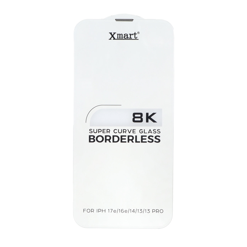 گلس گوشی آیفون شیشه ای XMART مدل بدون حاشیه Full Cover Super Curve 8K اورجینال برای iPhone 13 / 13 Pro / 14 / 16e کد 808