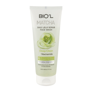 فیس واش ژلی بیول حاوی عصاره ماچا مناسب پوست نرمال تا چرب حجم 200 میلی لیتر Biol Face Wash For Normal and Oily Skin 200ml