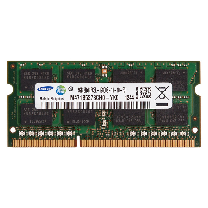 رم لپتاپ سامسونگ مدل M471B5273CH0-YK0 ظرفیت 4 گیگابایت DDR3 SO-DIMM فرکانس 1600 مگاهرتز تک کاناله