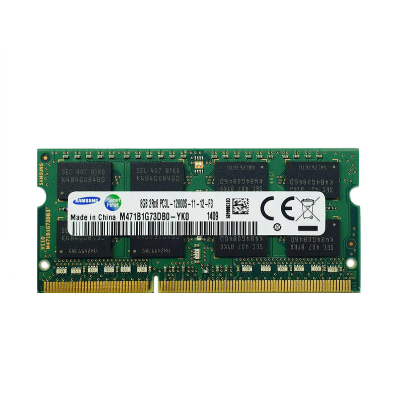 رم لپتاپ سامسونگ DDR3L مدل 12800S ظرفیت 8 گیگابایت SO-DIMM تک ماژول با فرکانس 1600 مگاهرتز و پیکربندی دو کاناله