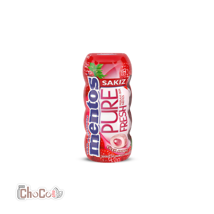 آدامس منتوس قوطی عسلی 30گرم توت فرنگی | MENTOS GUM