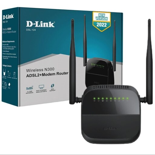 مودم روتر ADSL2 Plus بی سیم N300 دی-لینک مدل DSL-124 New