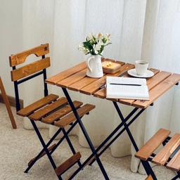 میز و صندلی فلز چوب تاشو مسافرتی کم جا ( ارسال رایگان)