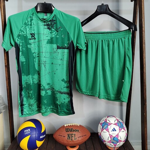پیراهن و شورت ورزشی تیمی طرح آلتا ( رنگ سبز ) - تیشرت و شورت ورزشی - لباس فوتبالی ، والیبالی 