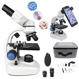 میکروسکوپ دوچشمی بیولوژیک 1000Xبرابر فلزی با لنز آزمایشگاهی و کیف حمل
