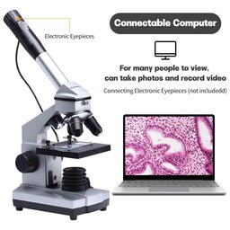 میکروسکوپ 1280x برابر  بیولوژیک دیجیتال با اتصال USB و کیف حمل و تجهیزات