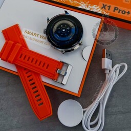 ساعت هوشمند X1 proplus صفحه گرد کیفیت AMOLED دارای دو بند سیلیکونی و فلزی  با ارسال رایگان