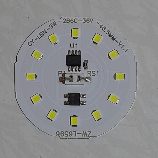چیپ ال ای دی 9 وات سفید مهتابی 220 ولت مستقیم