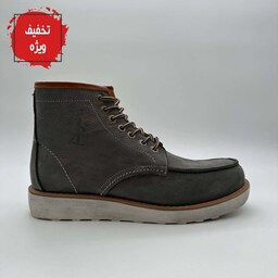 بوت مردانه چرم طبیعی اسپرت طبی روزمره رنگ طوسی  کد F720 چرم میخچی