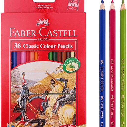 مداد رنگی 36 رنگ مقوایی فابر کاستل