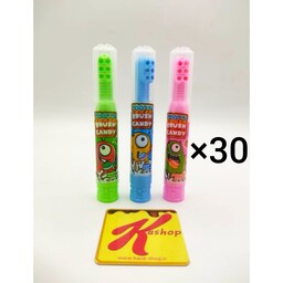 ژله مسواکی سه رنگ با طعم میوه ای باکس 30 عددی brush candy

