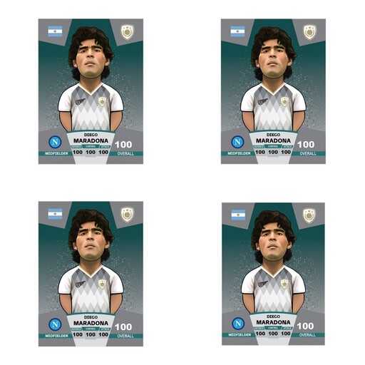 کیمدی برچسب فوتبالی کیمدی دیگو مارادونا سری پریمیوم توپ طلا - 2024(طرح کیمدی)مجموعه 4عددی