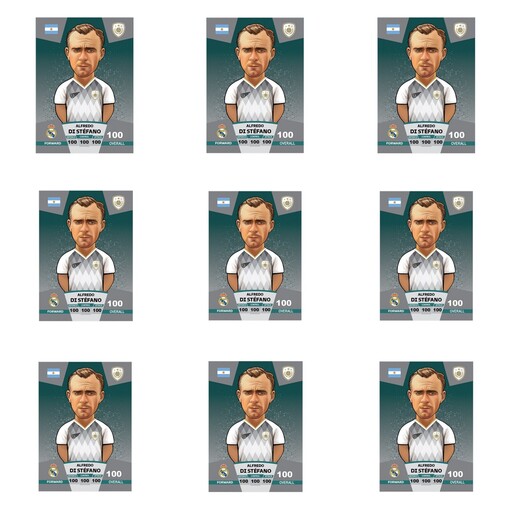 کیمدی برچسب فوتبالی کیمدی آلفردو دی استفانو سری پریمیوم توپ طلا - 2024(طرح کیمدی)مجموعه 9عددی