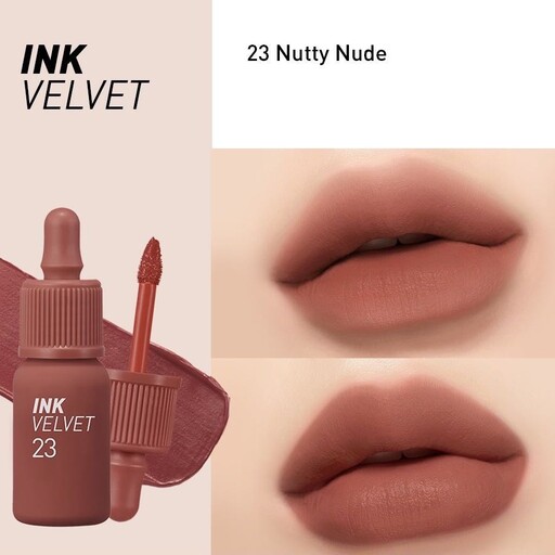 تینت لب کره ای مخملی و مات اورجینال کره ای پریپرا peripera ink velvet lip tint شماره ی 23