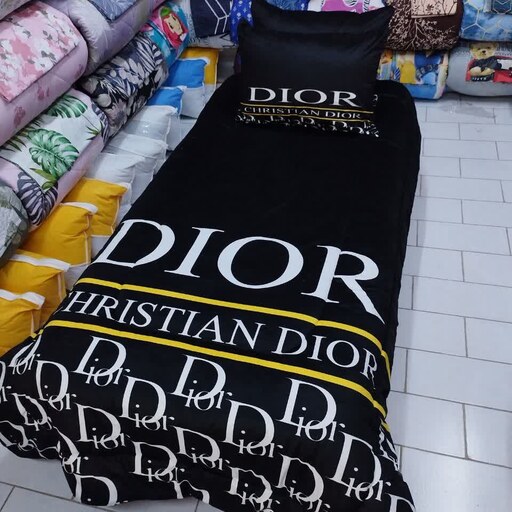  روتختی سه بعدی تکنفره 90 طرح dior کد 510 پارچه میکرو تنسل