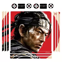 اسکین(برچسب)Playstation 4-مدل پرو -طرح Ghost of Tsushima  -کد03-سفارشی