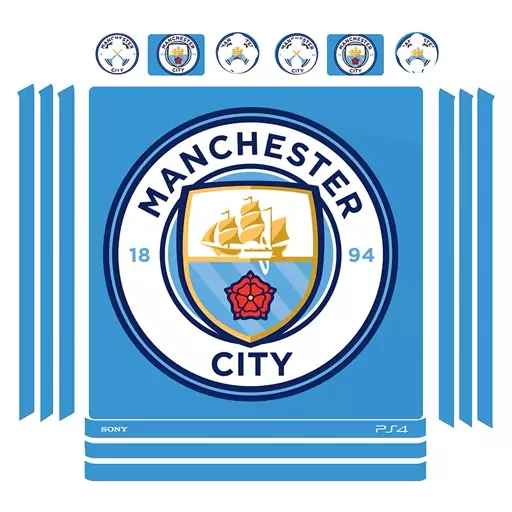 اسکین(برچسب)Playstation 4-مدل پرو -طرح manchester city -کد01-سفارشی