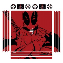 اسکین(برچسب)Playstation 4-مدل پرو -طرح DEAD POOL  -کد01-سفارشی