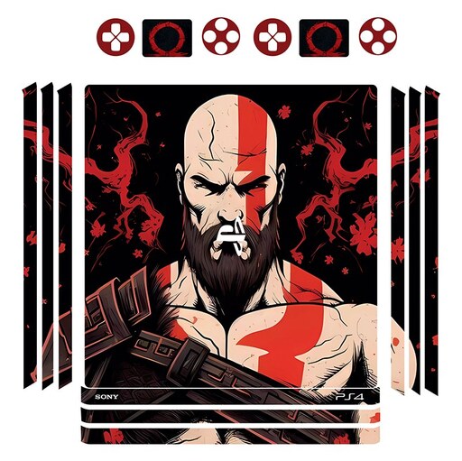 اسکین(برچسب)Playstation 4-مدل پرو -طرح GOD OF WAR  -کد06-سفارشی