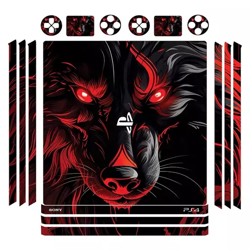 اسکین(برچسب)Playstation 4-مدل پرو -طرح wolf-کد01-سفارشی