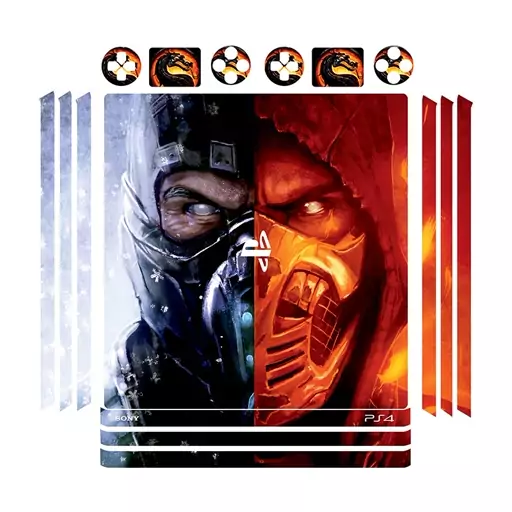 اسکین(برچسب)Playstation 4-مدل پرو -طرحmortal kombat  -کد01-سفارشی