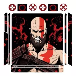 اسکین(برچسب)Playstation 4-مدل اسلیم-طرح GOD OF WAR-کد06-سفارشی