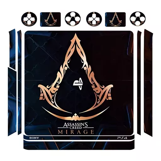 اسکین(برچسب)Playstation 4-مدل اسلیم-طرح assassins creed-کد01-سفارشی