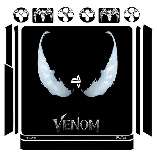 اسکین(برچسب)Playstation 4-مدل اسلیم-طرح venom-کد03-سفارشی