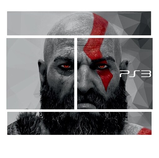 اسکین(برچسب)Playstation 3-مدل سوپر اسلیم-طرحGOD OF WAR-کد07-سفارشی