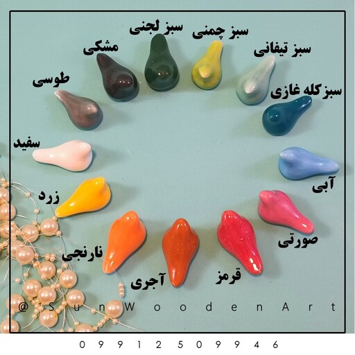 جا کلیدی چوبی با جوجه رنگی و گلدان شیشه ای (سایز بزرگ)