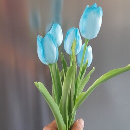 گل لاله آبی مصنوعی پک 5 شاخه 