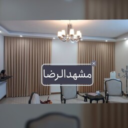 پرده کتان بدون پلیسه پنجره2متری بدون نیاز به پشت پرده